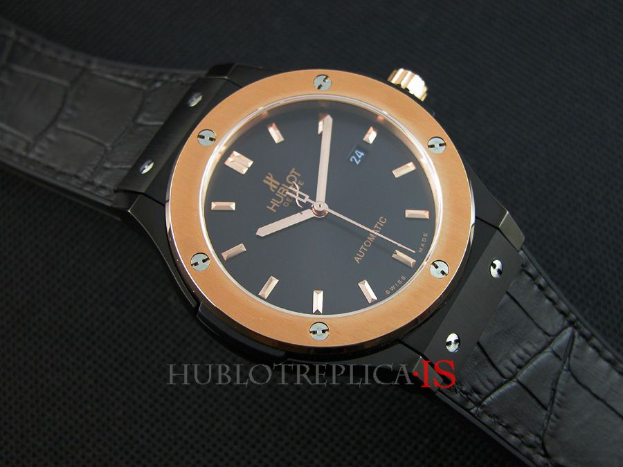 Hublot Black Face Rose Gold Bar Color Nail Scale Dial - Image 3