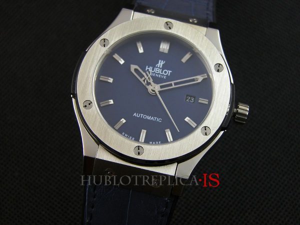 Hublot Blue Leather Strap Classic Fusion