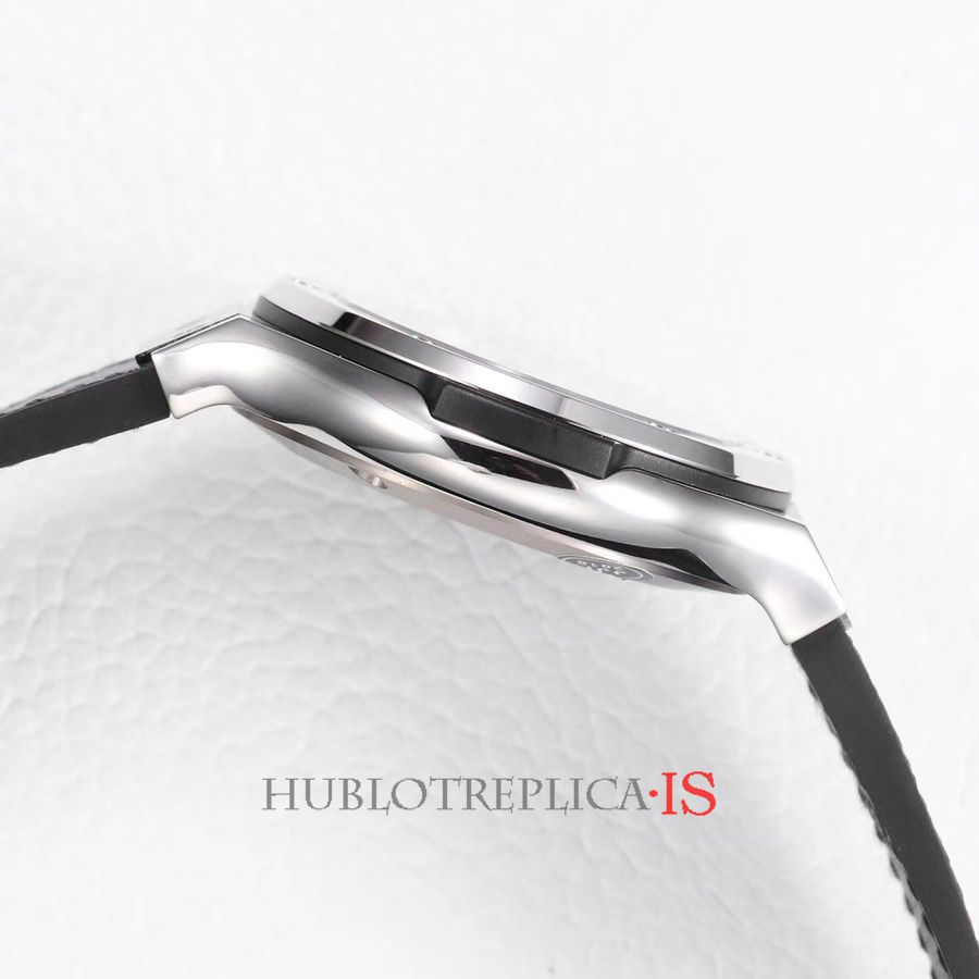 Hublot White Dial Black Leather Strap - Image 7