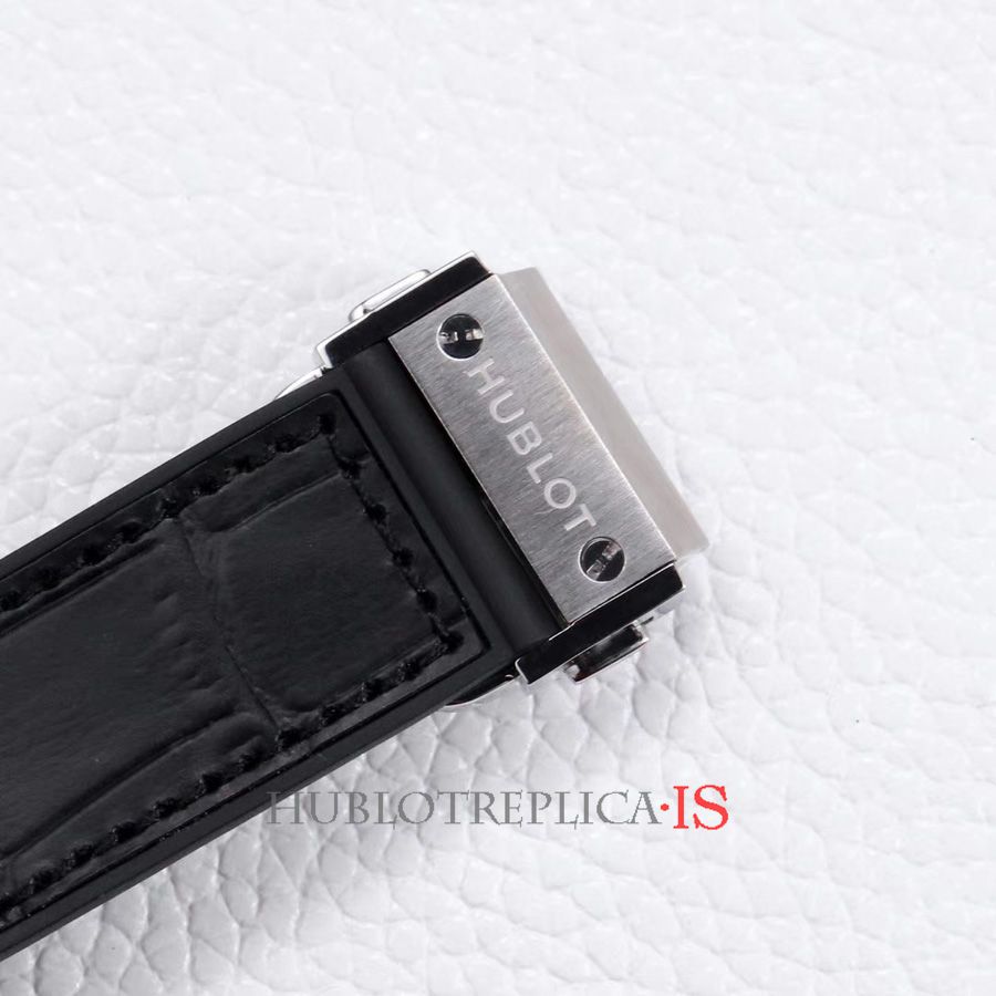 Hublot White Dial Black Leather Strap - Image 8
