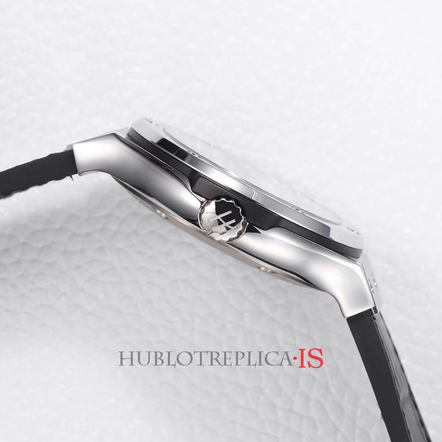 Hublot Black Noodle Nail Scale Dial Black Leather Strap - Image 6