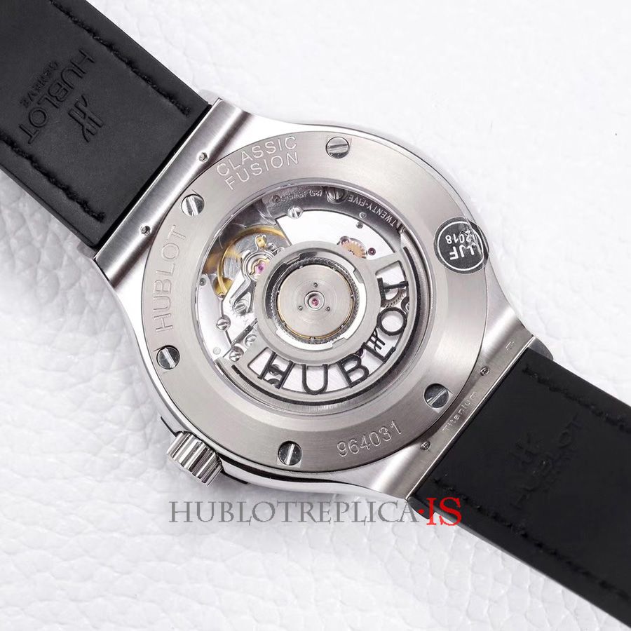 Hublot Black Noodle Nail Scale Dial Black Leather Strap - Image 8