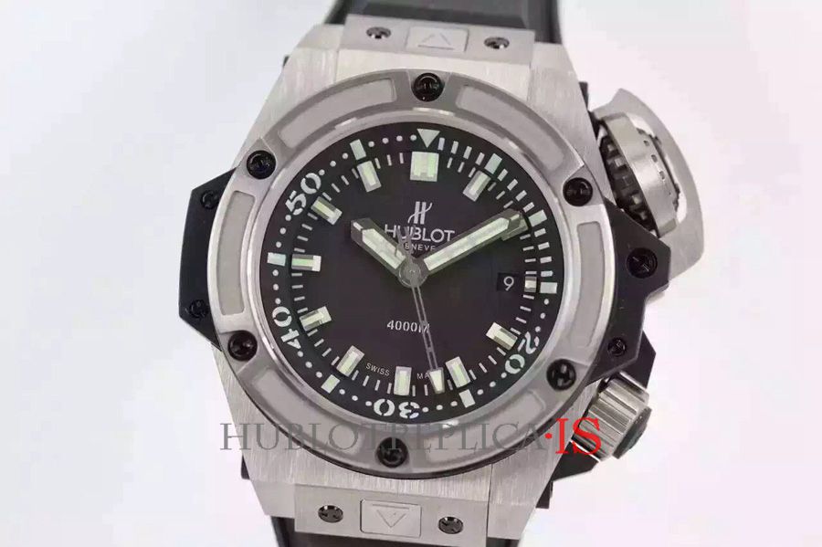Hublot 4000M Black Rubber Strap Black Dial