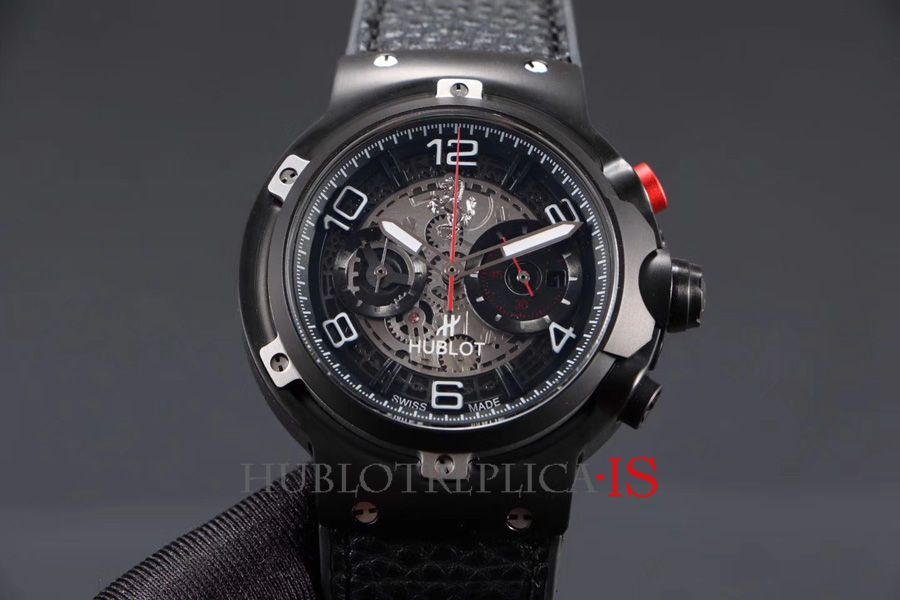 Hublot Ferrari GT Black Leather Strap