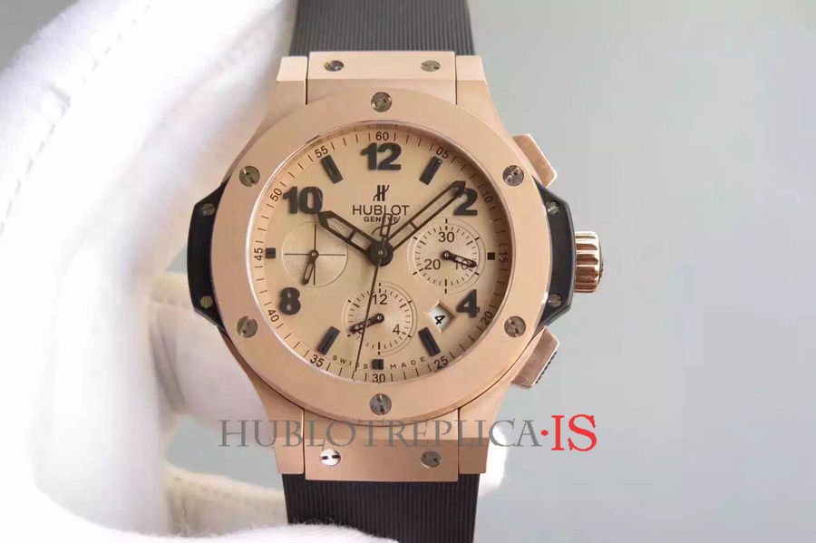 Hublot Rose Gold Face Black Nail Scale Dial