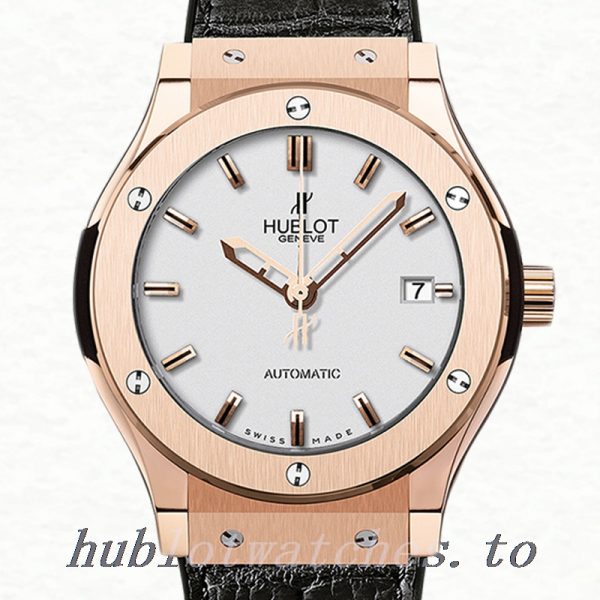 Hublot Classic Fusion 43mm 511.OX.2610.LR Men's White Dial Rose Gold-tone