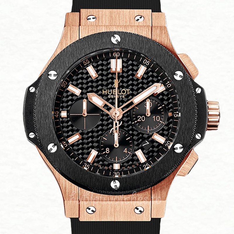 Hublot Big Bang 301.PM.1780.GR Men 44mm Black Dial Leather Strap