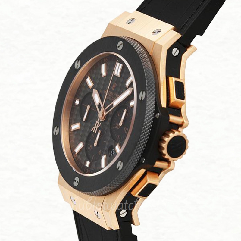 Hublot Big Bang 301.PM.1780.GR Men 44mm Black Dial Leather Strap - Image 4