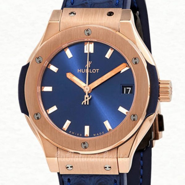 Hublot Classic Fusion 581.OX.7180.LR Ladies 33mm Blue Dial