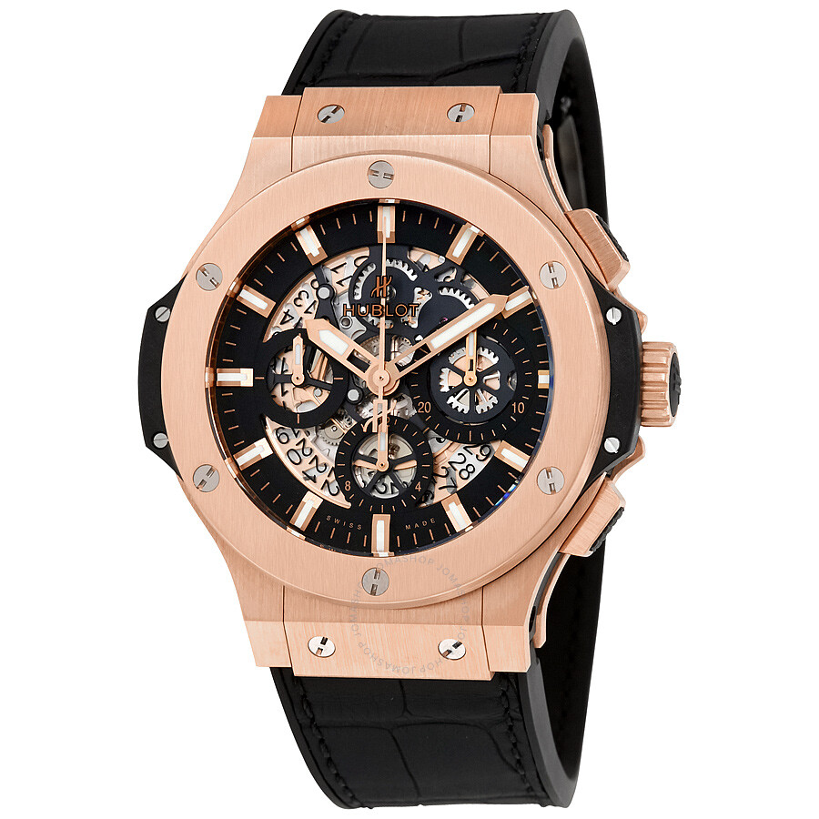 Replica Hublot Big Bang Aero Bang Gold 44mm Black Rubber Men's Watch 311.PX.1180.GR