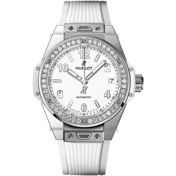 Replica Hublot Big Bang Automatic Diamond White Dial Ladies Watch 465.OE.2010.RW.1204