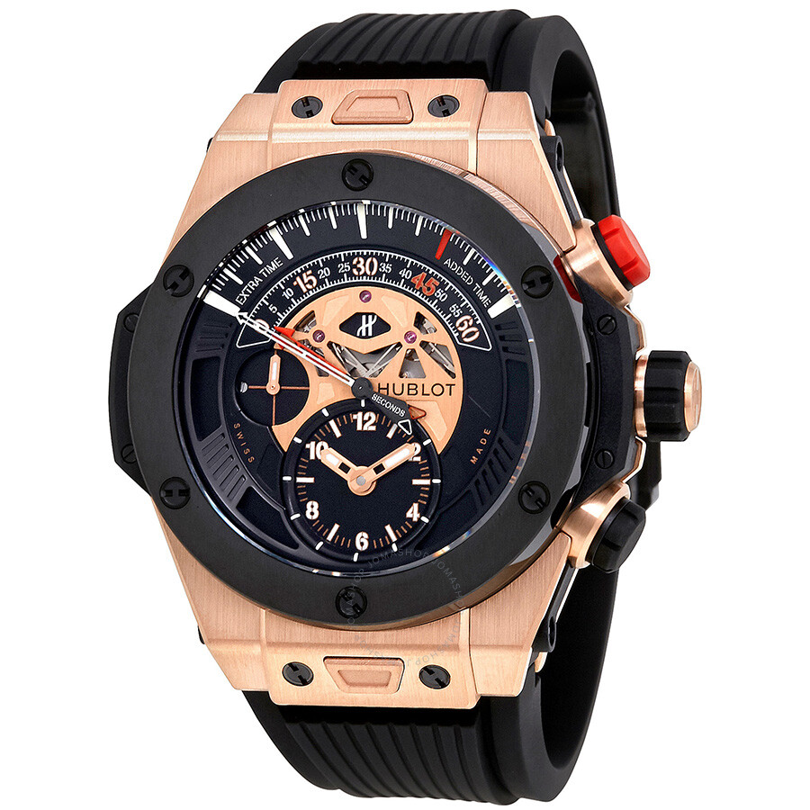 Replica Hublot Big Bang Bi Retrograde King Gold Black Dial Chronograph Men's Watch 413.OM.1128.RX