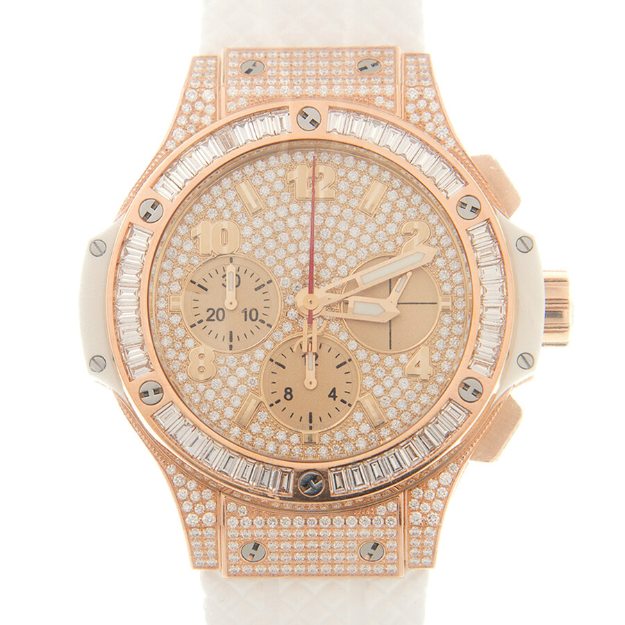 Replica Hublot Big Bang Chronograph Automatic Diamond Gold Dial Watch 341.PE.9010.RW.0904