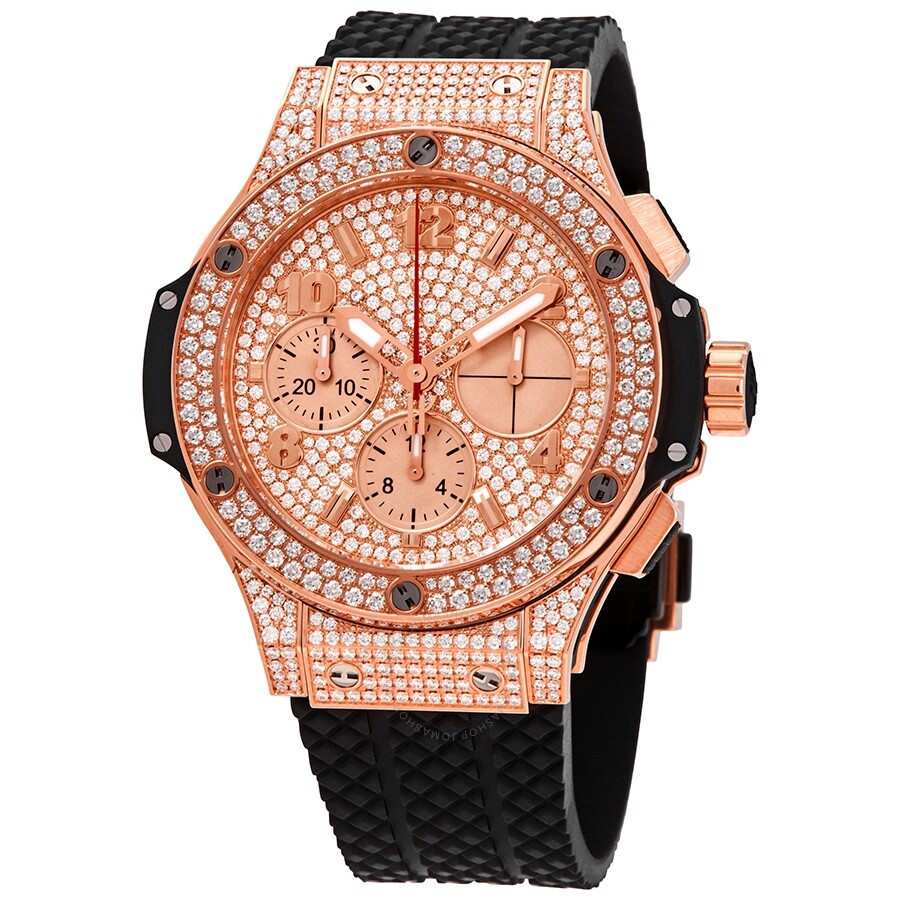 Replica Hublot Big Bang Gold 41mm Chronograph Automatic Diamond Unisex Watch 341.PX.9010.RX.1704