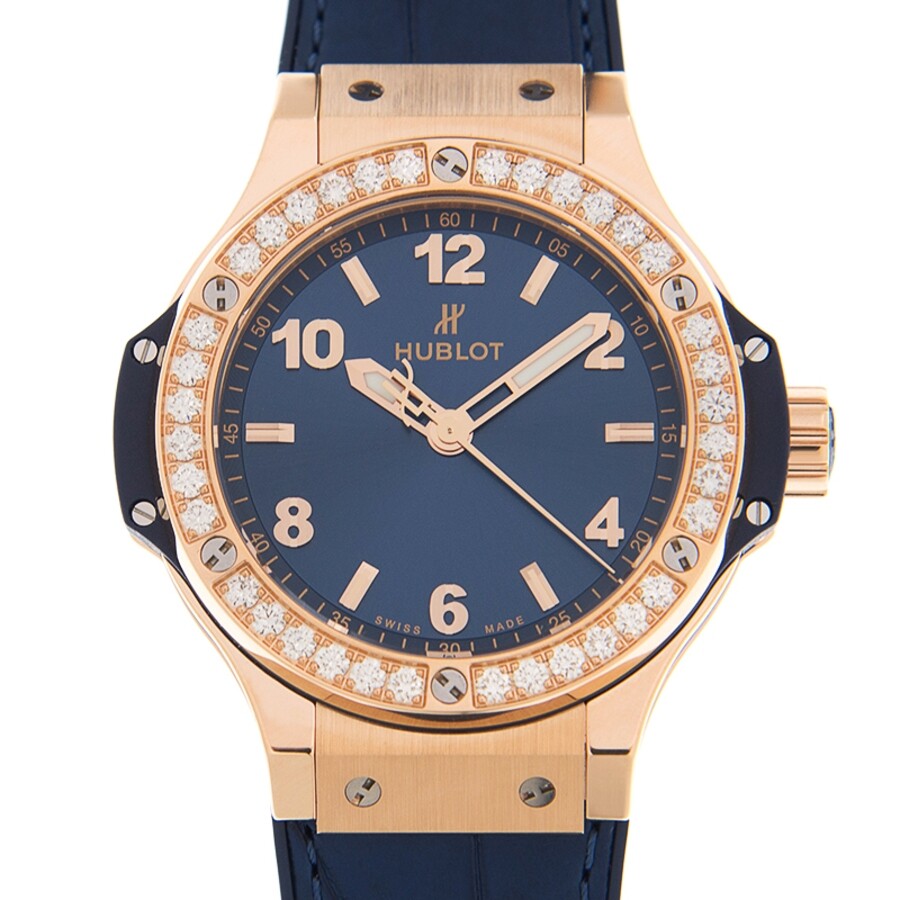 Replica Hublot Big Bang Gold Blue Chronograph Automatic Diamond Ladies Watch 361.PX.7180.LR.1204 - Image 2