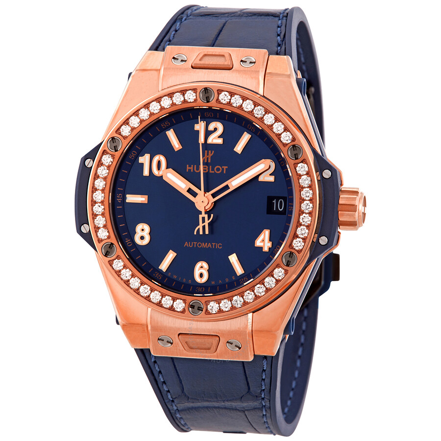 Replica HUBLOT Big Bang One Click Diamond Blue Dial Ladies Watch 465.OX.7180.LR.1204