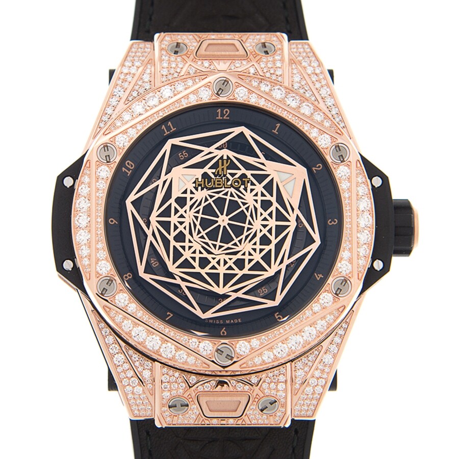 Replica Hublot Big Bang Sang Bleu Automatic Diamond Black Dial Watch 415.OX.1118.VR.1704.MXM17