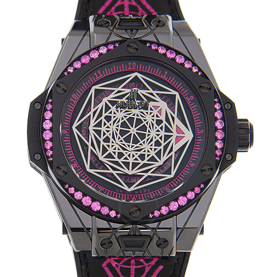 Replica Hublot Big Bang Sang Bleu Limted Edition Automatic Diamond Black and Pink Dial Men's Watch 465.CS.1119.VR.1233.MXM18