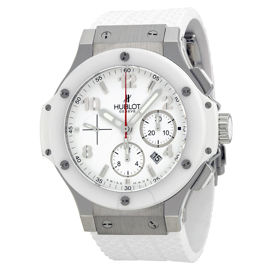 Replica Hublot Big Bang St. Moritz Chronograph White Dial White Rubber Unisex Watch 301.SE.230.RW