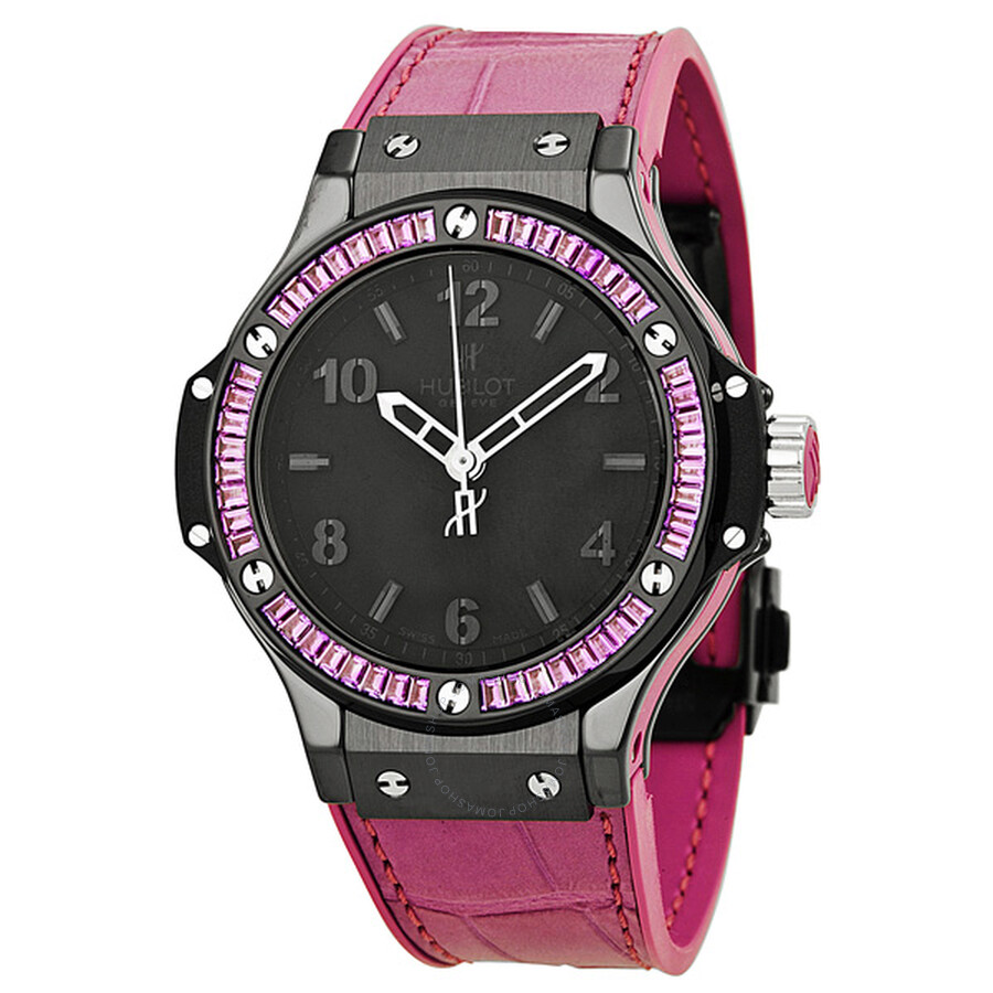 Replica Hublot Big Bang Tutti Fruitti Amethyst Black Ceramic Purple Leather Ladies Watch 361.CV.1110.LR.1905