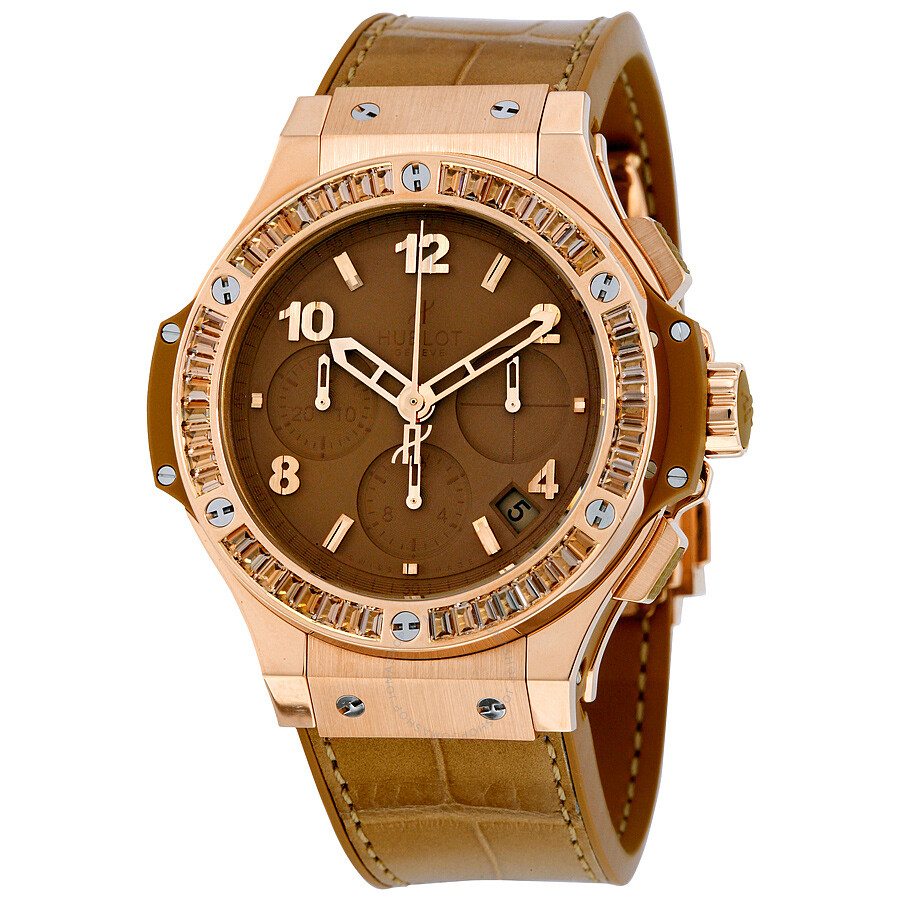 Replica Hublot Big Bang Tutti Frutti Tan Dial Chronograph 18kt Rose Gold Unisex Watch 341PA5390LR1918