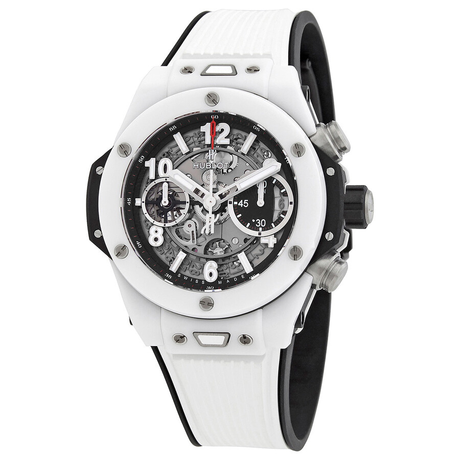 Replica Hublot Big Bang UNICO Automatic Chronograph White Ceramic Silver Dial Men's Watch 441.HX.1170.RX