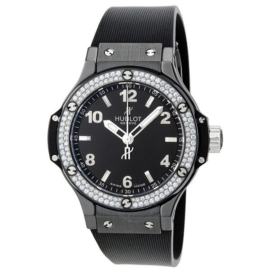 Replica Hublot Black Magic Black Dial Black Rubber Ladies Watch 361.CV.1270.RX.1104