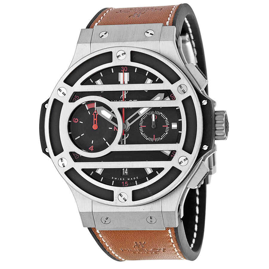 Replica Hublot Chukker Bang Black Dial Titanium Brown Leather Men's Watch 317NM1137VR
