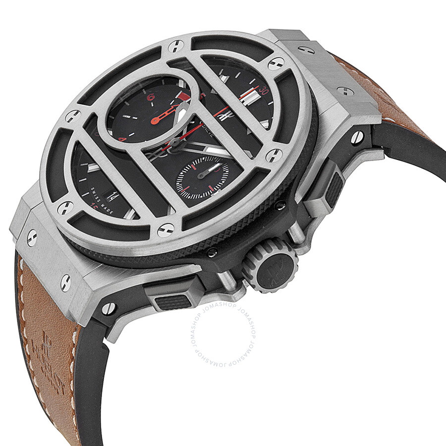 Replica Hublot Chukker Bang Black Dial Titanium Brown Leather Men's Watch 317NM1137VR - Image 2