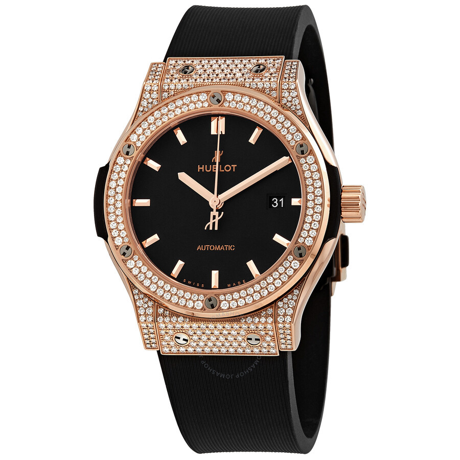 Replica Hublot Classic Fusion 18K Rose Gold Automatic Black Dial Watch 542OX1181RX1704