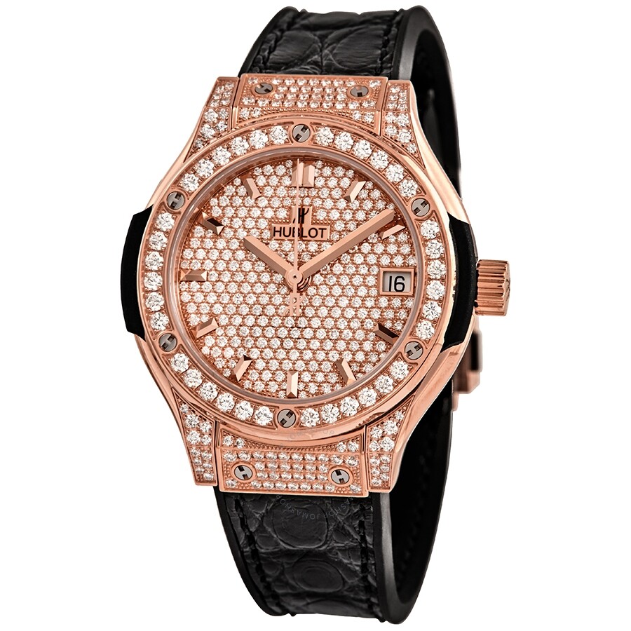 Replica Hublot Classic Fusion 18kt Rose Gold Diamond Ladies Watch 581.OX.9010.LR.1704