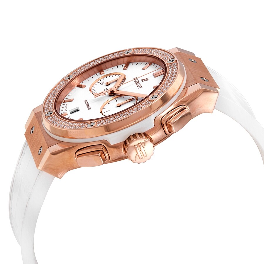 Replica Hublot Classic Fusion 18kt Rose Gold Diamonds Chronograph Automatic Ladies Watch 541.OE.2080.LR.1104 - Image 2