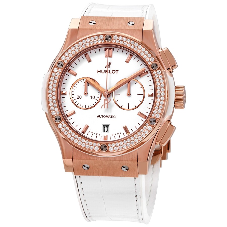 Replica Hublot Classic Fusion 18kt Rose Gold Diamonds Chronograph Automatic Ladies Watch 541.OE.2080.LR.1104