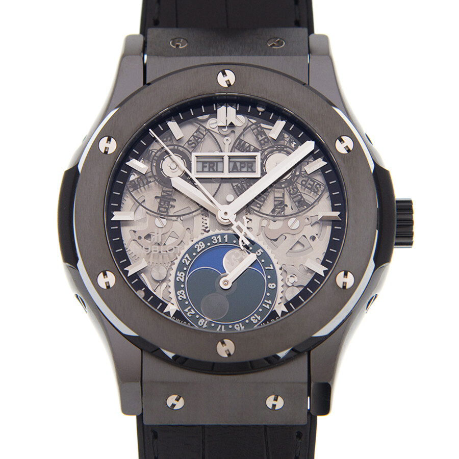 Replica Hublot Classic Fusion Aerofusion Moonphase Black Magic Automatic Silver Dial Men's Watch 547.CX.0170.LR