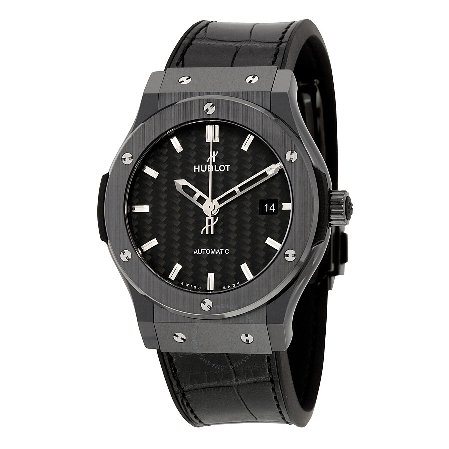 Replica Hublot Classic Fusion Automatic Black Dial Black Ceramic Men's Watch 542.CM.1770.LR