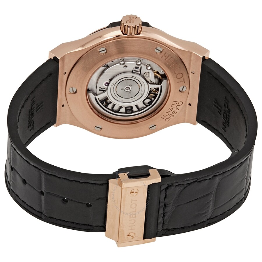 Replica Hublot Classic Fusion Automatic Black Dial Men's 18kt Rose Gold Diamond Watch 542.OX.1180.LR.1104 - Image 3