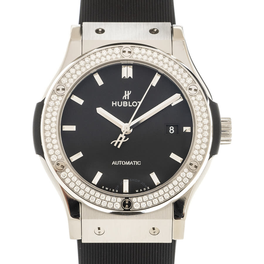 Replica Hublot Classic Fusion Automatic Diamond Black Dial Men's Watch 542.NX.1171.RX.1104