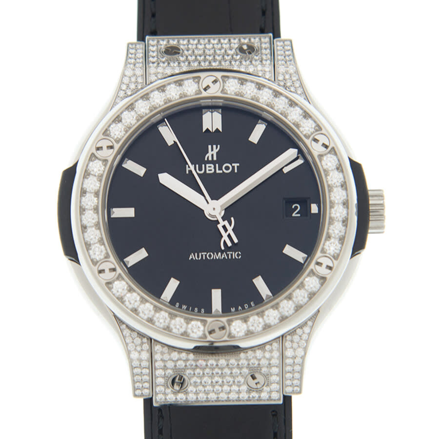 Replica Hublot Classic Fusion Automatic Diamond Black Dial Men's Watch 565.NX.1470.LR.1604