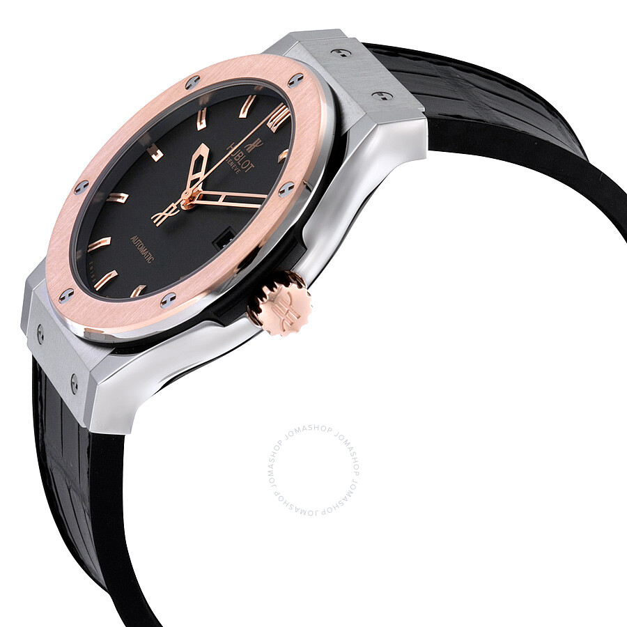 Replica Hublot Classic Fusion Automatic Titanium Dial Black Alligator Leather Men's Watch 542.NO.1180.LR - Image 2