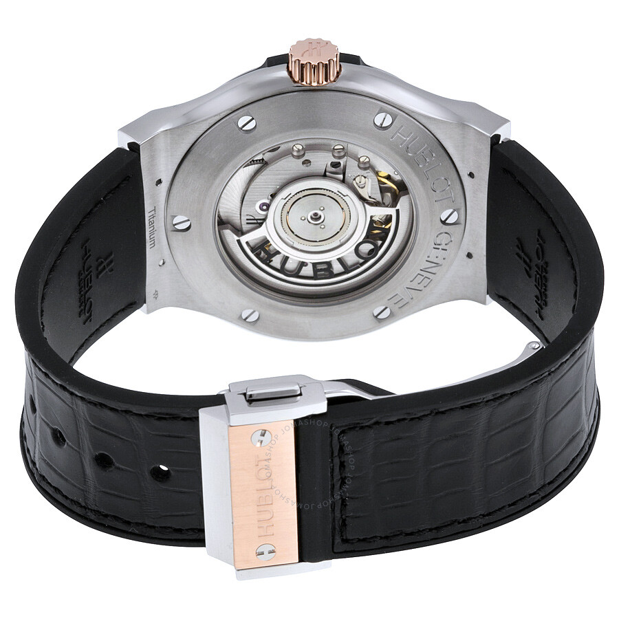 Replica Hublot Classic Fusion Automatic Titanium Dial Black Alligator Leather Men's Watch 542.NO.1180.LR - Image 3