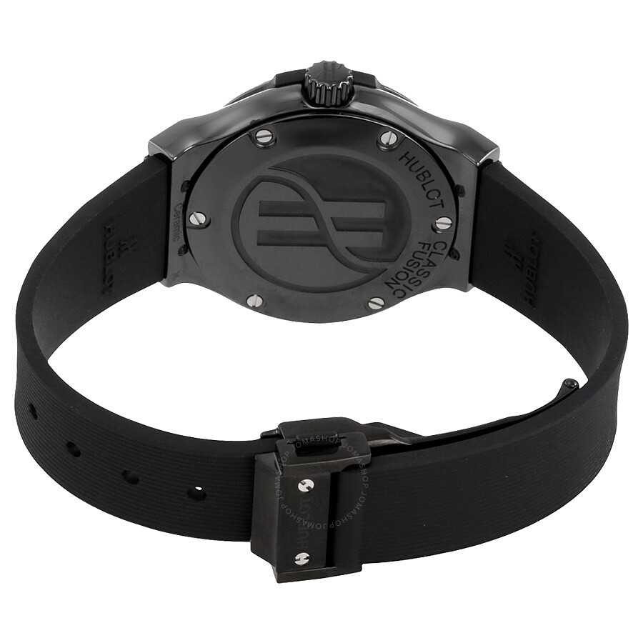 Replica Hublot Classic Fusion Black Carbon Fiber Dial Black Rubber Ladies Watch 581.CM.1770.RX - Image 3