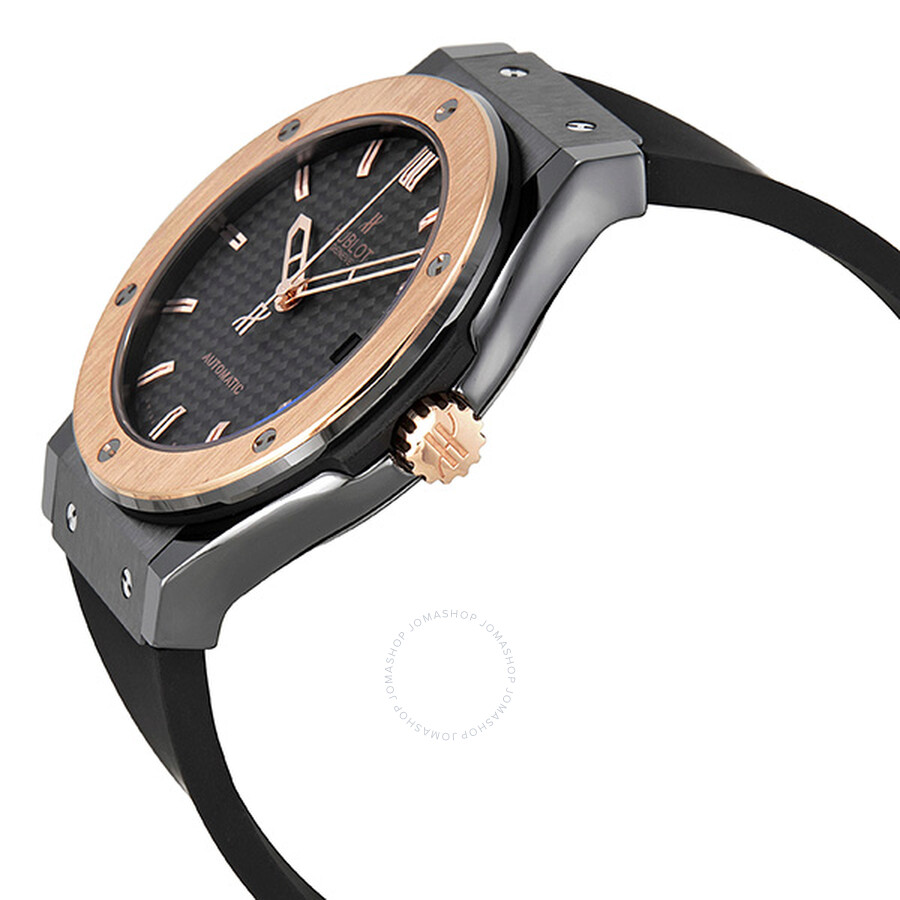 Replica Hublot Classic Fusion Black Carbon Fiber Dial Black Rubber Men's Watch 511.CP.1780.RX - Image 2