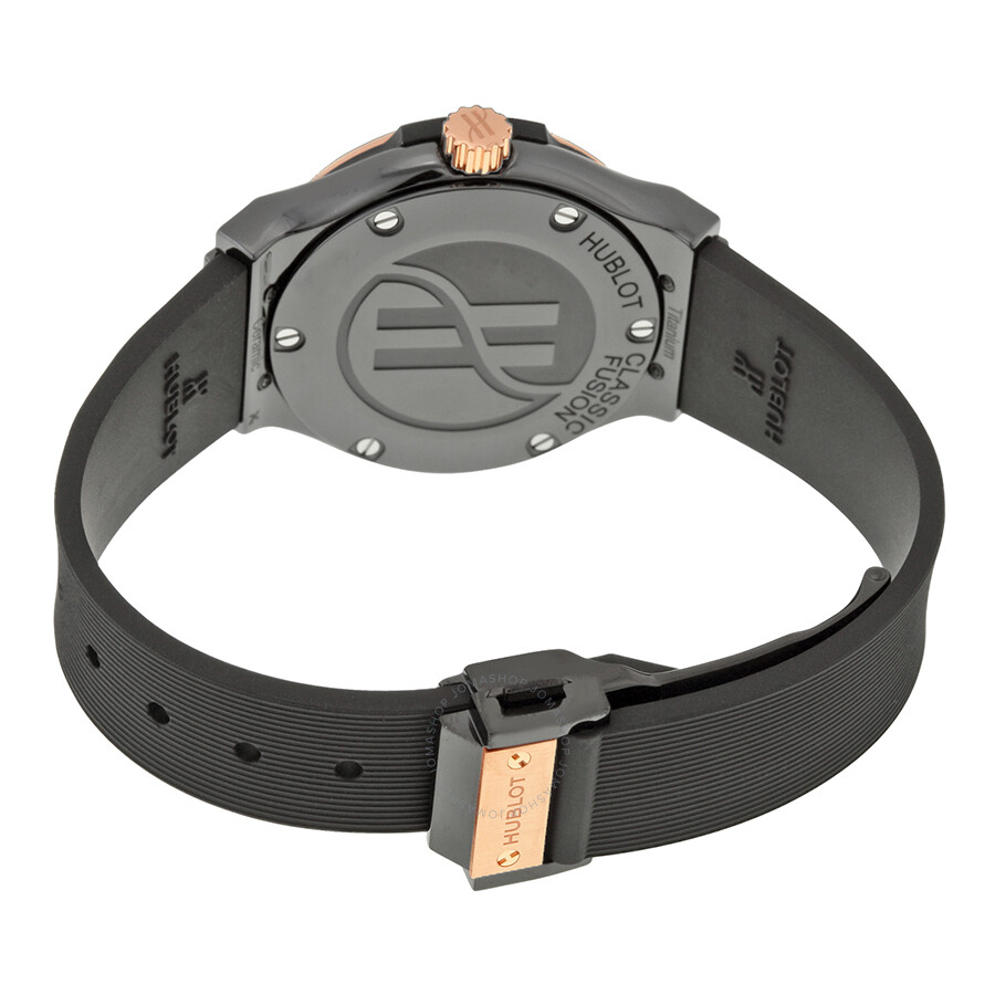 Replica Hublot Classic Fusion Black Carbon Fiber Dial Black Rubber Ladies Watch 581CO1780RX - Image 3