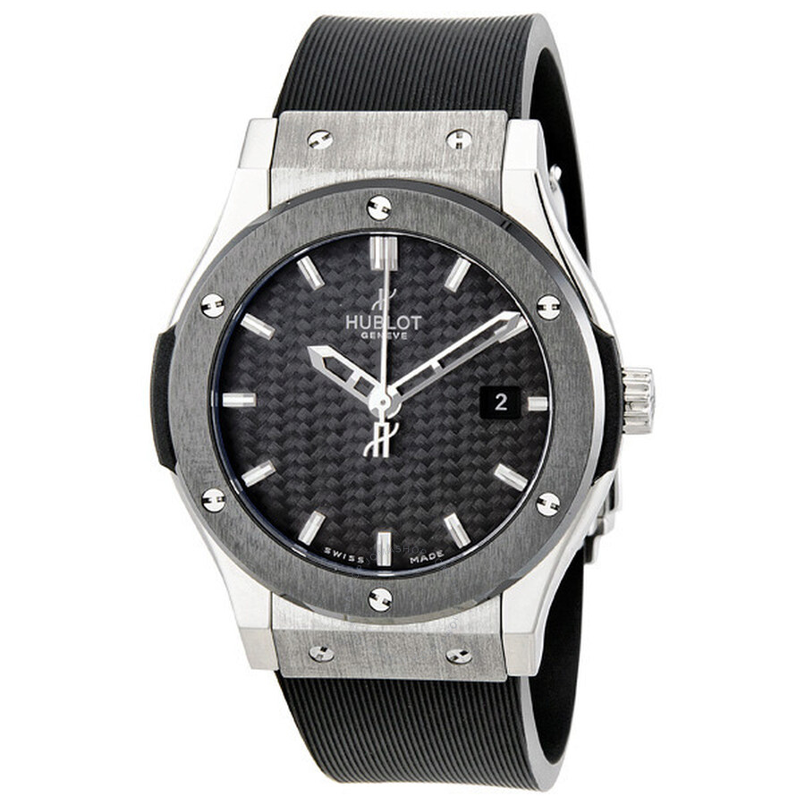 Replica Hublot Classic Fusion Black Dial Automatic Rubber Strap Men's Watch 542.ZM.1170.RX