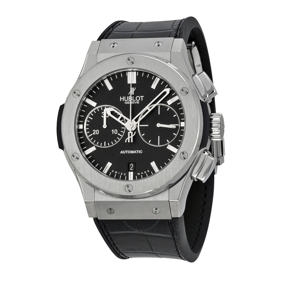 Replica Hublot Classic Fusion Black Dial Black Leather Automatic Men's Watch 521.NX.1170.LR