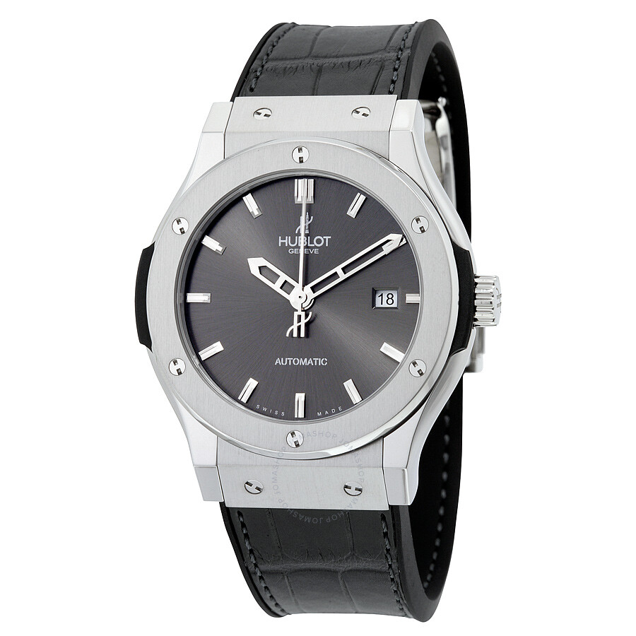 Replica Hublot Classic Fusion Black Dial Black Leather Men's Watch 542NX7070LR