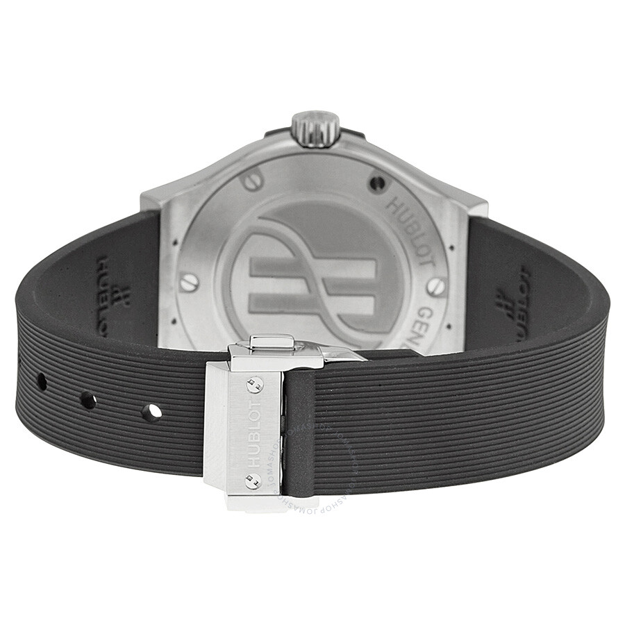 Replica Hublot Classic Fusion Titanium Black Dial Black Rubber Ladies Watch 581.NX.1170.RX - Image 3