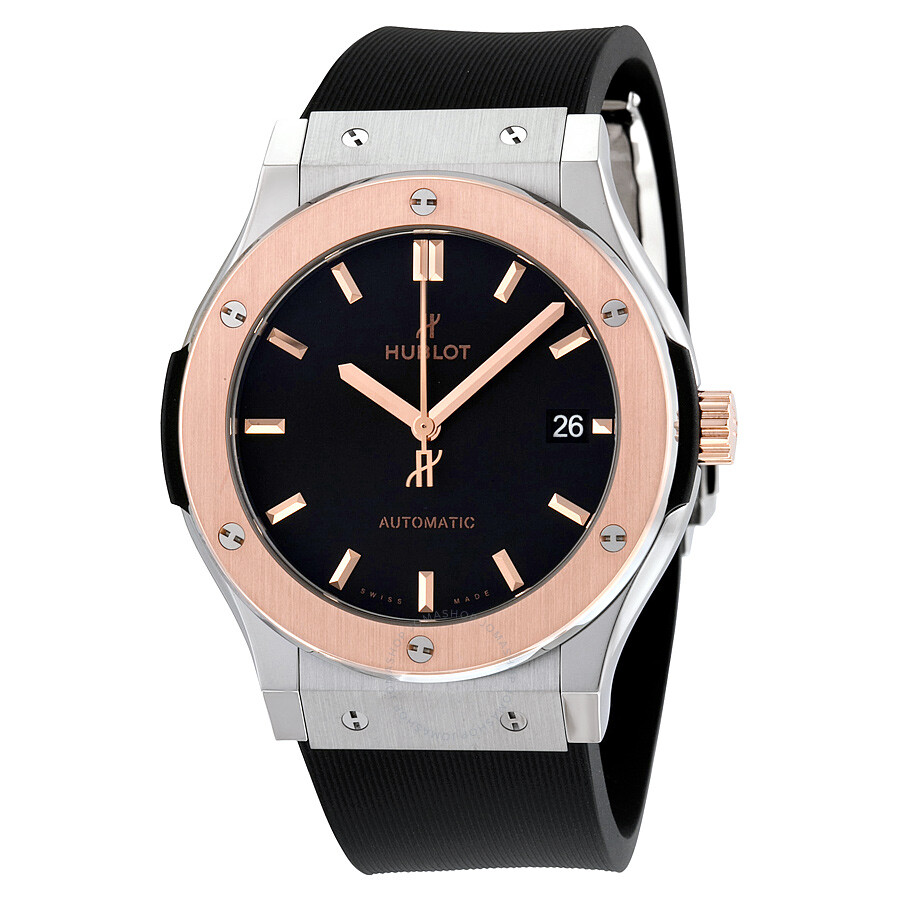 Replica Hublot Classic Fusion Black Dial Black Rubber Men's Watch 511.NO.1181.RX