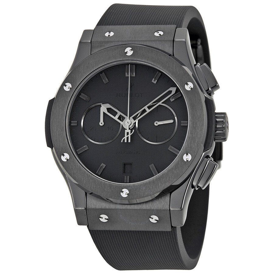 Replica Hublot Classic Fusion Black Dial Black Rubber Men's Watch 541.CM.1110.RX