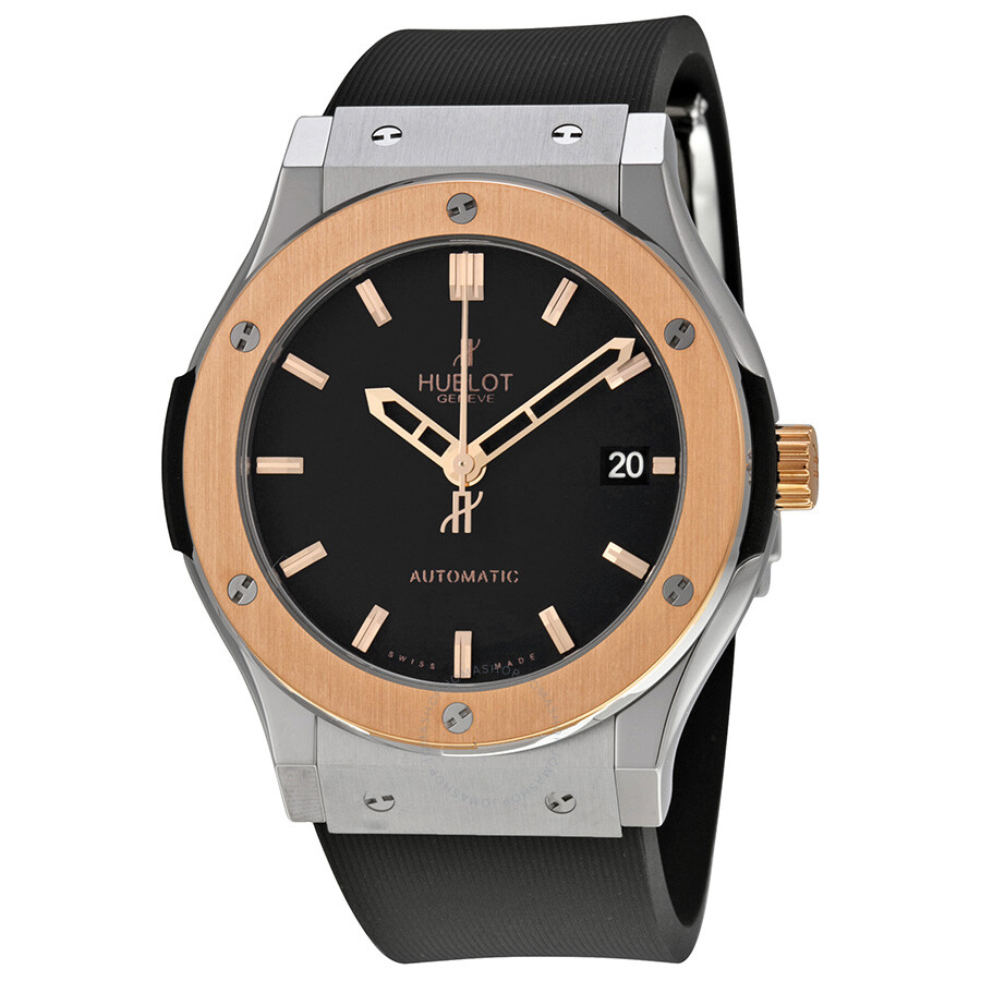 Replica Hublot Classic Fusion Black Dial Black Rubber Men's Watch 511.NO.1180.RX